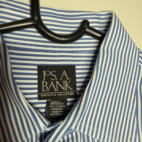 Lot of 2 Jos A Bank Executive Collection Men Shirts 16 1/2-37 Blue Office Preppy - Picture 6 of 15
